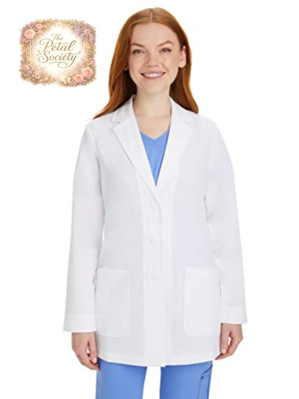 Polyester Spandex Lab Coat 3 Pocket Full Sleeve Mid-Length Medical Coat